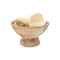 Hello Honey® 9.75" Ridged Mango Wood Footed Bowl
